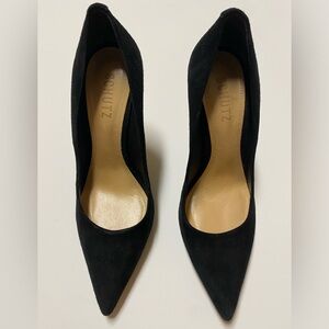Black Suede Schutz Pumps